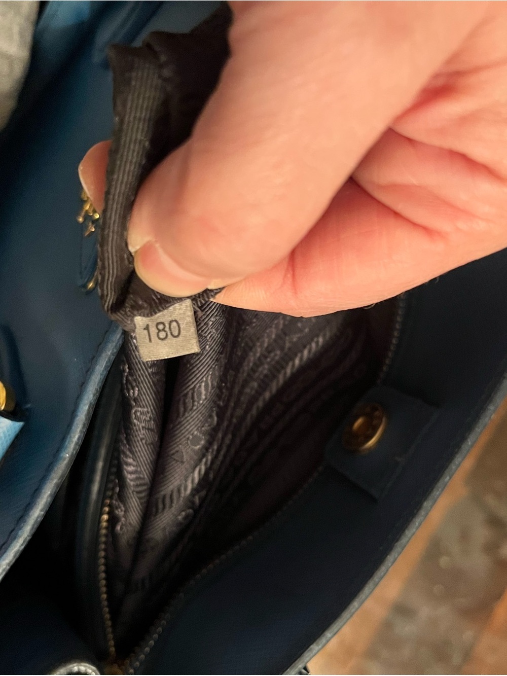 Prada Saffiano Leather Tote Bag in Blue 2 tone - Picture 6 of 10